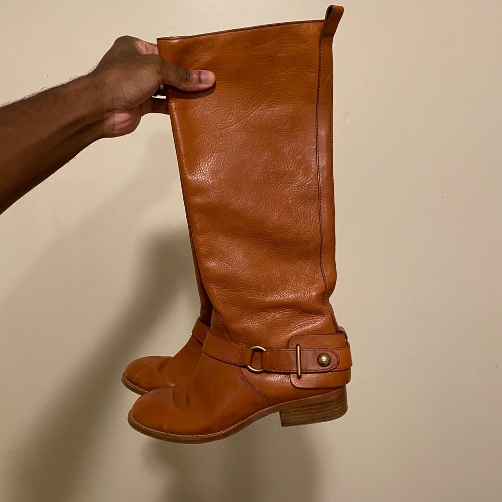 Coach Natale Whiskey Color Riding Boots